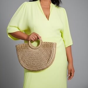 Gold-Threaded Woven Clutch Tote – Perfect for Beach or Brunch